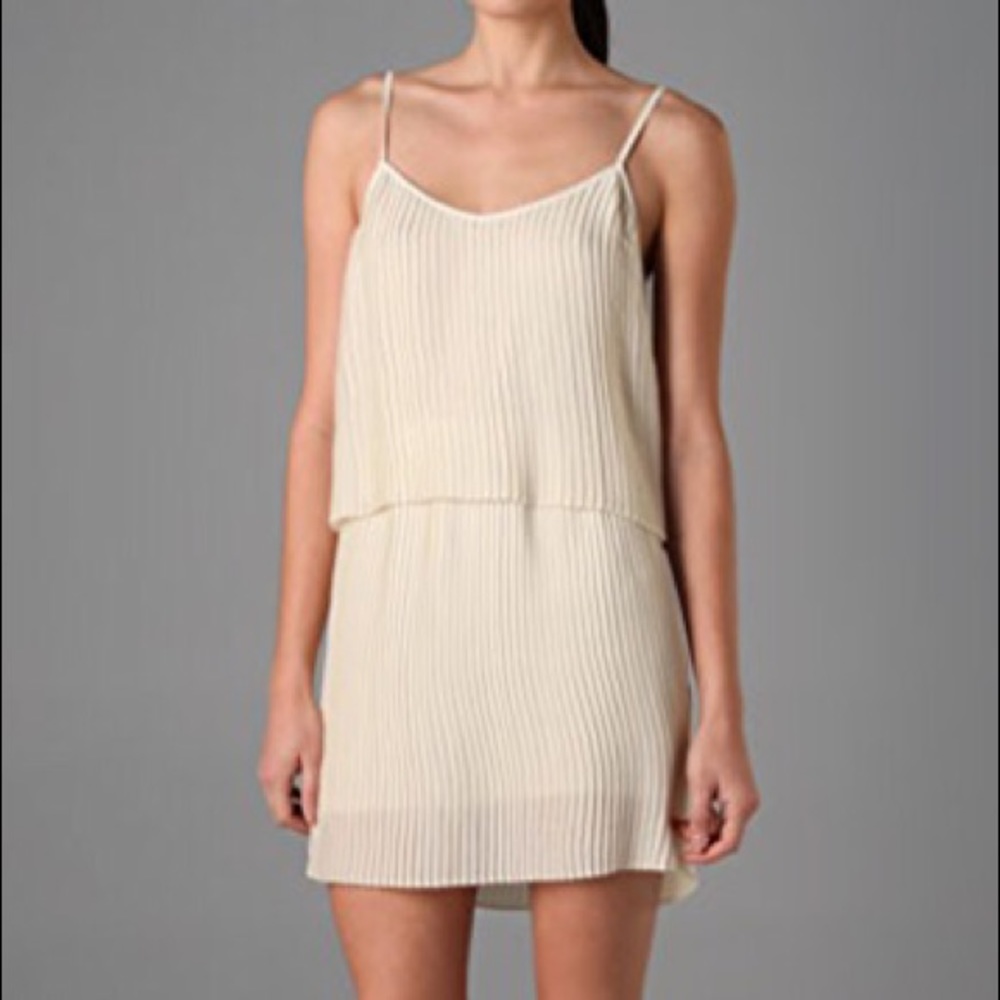 Parker Pleated Party Dress Ivory Size Medium NWOT!